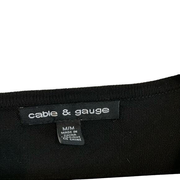 Cable & Gauge Black Open Front Cardigan Sweater - Picture 4 of 5